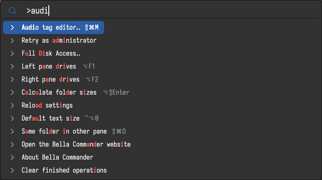 The command palette