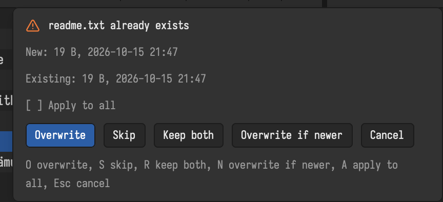 The question when a file exists