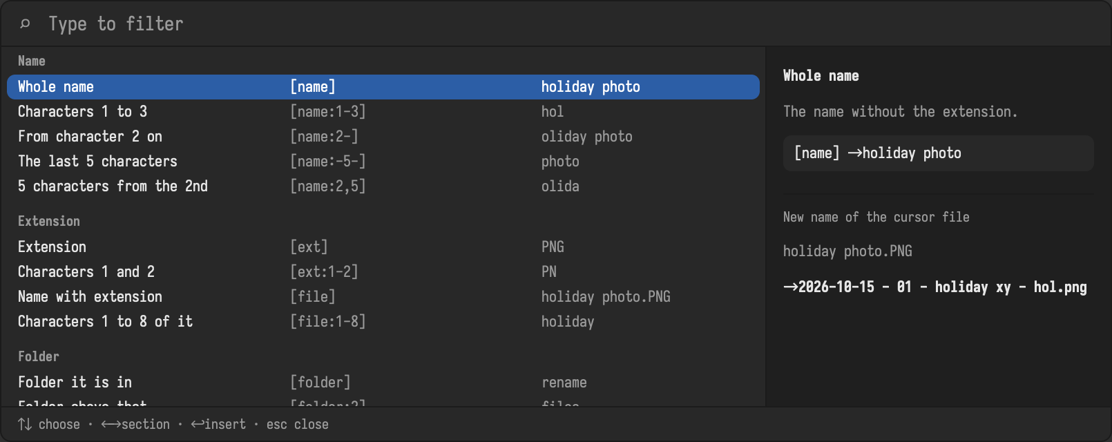 The placeholder panel