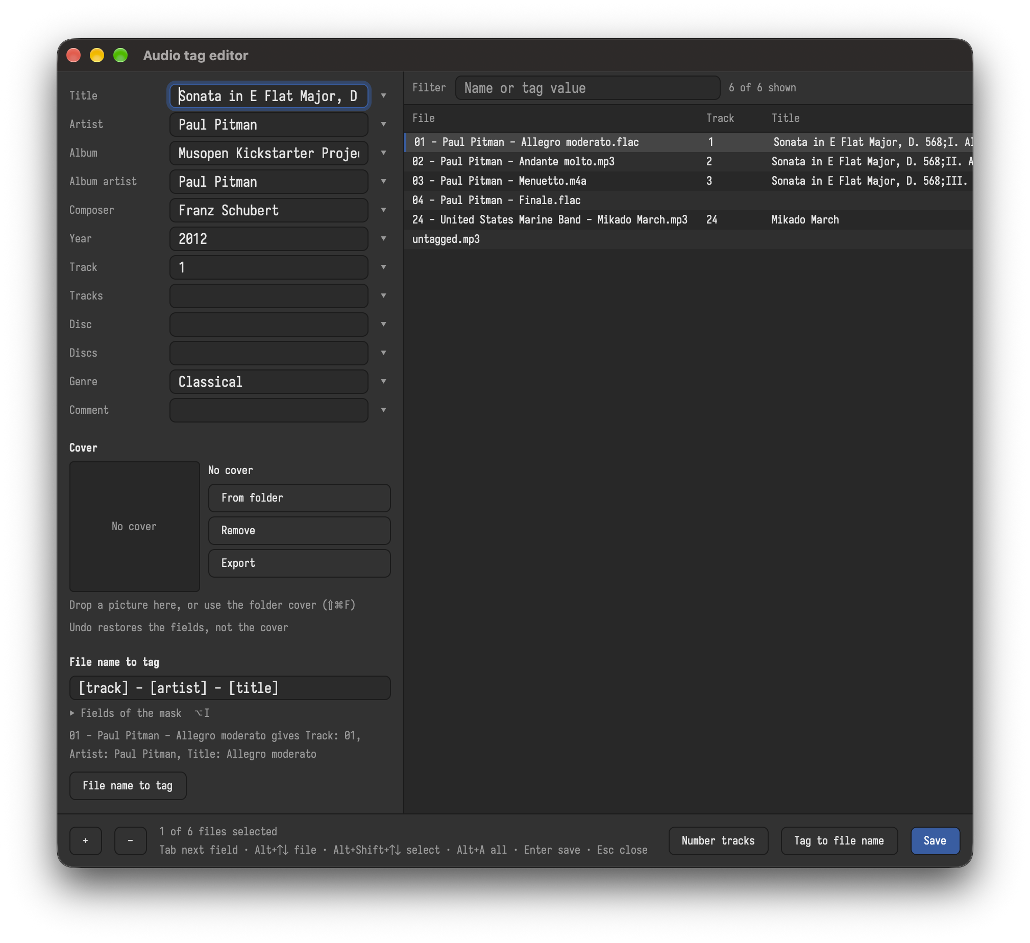 The audio tag editor